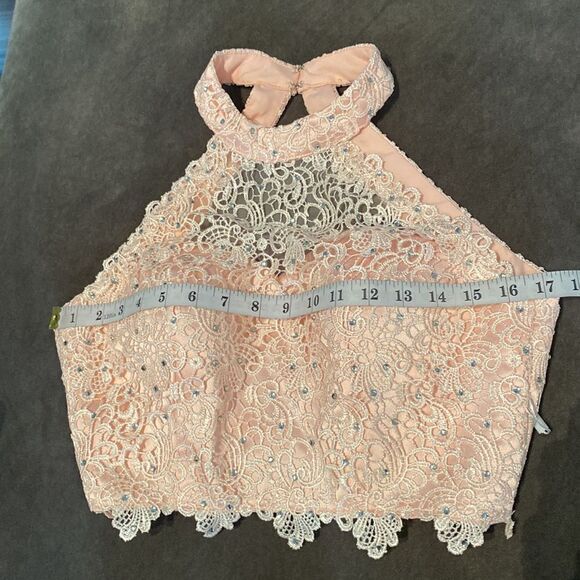 Women’s Satin & Lace Halter Short Prom Party Dress 2 Pieces Size 4 NWT - Picture 12 of 13